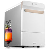 Gevi Household V2.0 Countertop Gemi Nugget Ice Maker | Self-Cleaning Pellet Ice Machine | Open and Pour Water Refill | White