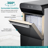 Gevi Household V2.0 Countertop Gemi Nugget Ice Maker | Self-Cleaning Pellet Ice Machine | Open and Pour Water Refill | Black