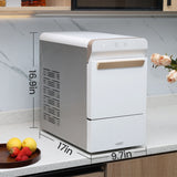 Gevi Household V2.0 Countertop Gemi Nugget Ice Maker | Self-Cleaning Pellet Ice Machine | Open and Pour Water Refill | White