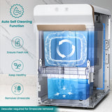 Gevi Household V2.0 Countertop Gemi Nugget Ice Maker | Self-Cleaning Pellet Ice Machine | Open and Pour Water Refill | White