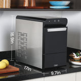 Gevi Household V2.0 Countertop Gemi Nugget Ice Maker | Self-Cleaning Pellet Ice Machine | Open and Pour Water Refill | Black