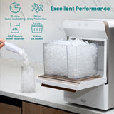 Gevi Household V2.0 Countertop Gemi Nugget Ice Maker | Self-Cleaning Pellet Ice Machine | Open and Pour Water Refill | White