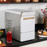 Gevi Household V2.0 Countertop Gemi Nugget Ice Maker | Self-Cleaning Pellet Ice Machine | Open and Pour Water Refill | White