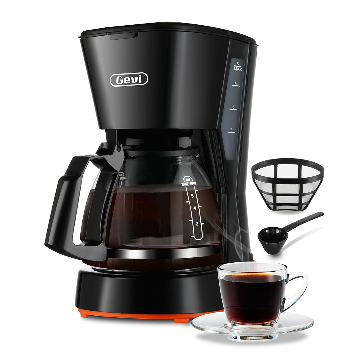 Gevi 5 Cups Small Coffee Maker, Compact Coffee Machine with Filter, Warming Plate and Coffee Pot,New Condition