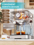 Gevi Espresso Machine High Pressure,Compact Espresso Coffee Machines with Milk Frother Steam Wand,Professional Coffee,Cappuccino,Latte Maker