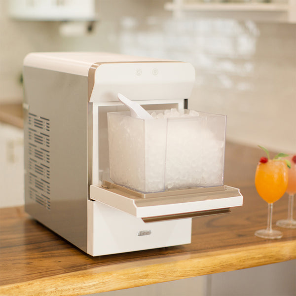 Gevi Household Countertop Nugget Ice Maker GIMN-1000B (White) & Insulated  Tumbler (White)