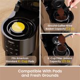 Gevi EzPod Compact Single Serve Coffee Maker, Pod Coffee Maker Compatible with Single-Serve Pods and Ground Coffee, 40 oz