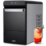 Gevi Household V2.0 Countertop Gemi Nugget Ice Maker | Self-Cleaning Pellet Ice Machine | Open and Pour Water Refill | Black