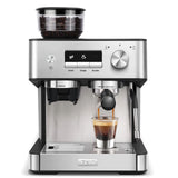 Gevi 20-Bar Espresso Machine with Grinder and Milk Frother, Espresso and Latte Maker for Home, Silver