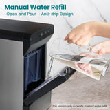 Gevi V2.0 Countertop Gemi Nugget Ice Maker with Viewing Window | Self-Cleaning Pebble Ice Machine | Open and Pour Water Refill | Stainless Steel Housing | 16.7''H Fits Under Wall