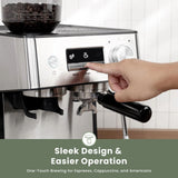 Gevi 20-Bar Espresso Machine with Grinder and Milk Frother, Espresso and Latte Maker for Home, Silver