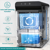 Gevi Household V2.0 Countertop Gemi Nugget Ice Maker | Self-Cleaning Pellet Ice Machine | Open and Pour Water Refill | Black