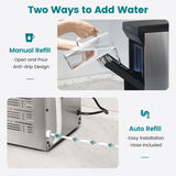 Gevi Household V2.0 Countertop Gemi Nugget Ice Maker | Self-Cleaning Pellet Ice Machine | Open and Pour Water Refill | Black