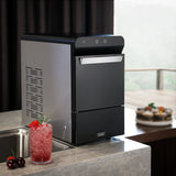 Gevi Household V2.0 Countertop Gemi Nugget Ice Maker | Self-Cleaning Pellet Ice Machine | Open and Pour Water Refill | Black