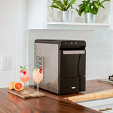 Gevi Household V2.0 Countertop Gemi Nugget Ice Maker | Self-Cleaning Pellet Ice Machine | Open and Pour Water Refill | Black