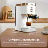 Gevi Espresso Machine 20 Bar High Pressure,Compact Espresso Machines with Milk Frother Steam Wand