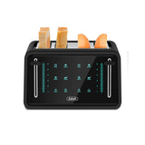 Gevi Toaster 4 Slice Toaster LED Digital Touch Screen, Extra-Wide Slots, Removable Crumb Tray, Black + Silver
