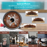 Gevi One-Touch Button Electric Coffee Grinder Coffee Bean Grinder for Coffee Espresso Latte Mochas, Noiseless Operation Coffee Serving Sets