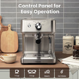 Gevi EzBru 1000 Programmable Commercial Espresso Machine, Barista Espresso Maker with Adjustable Temperature and Shot Volume