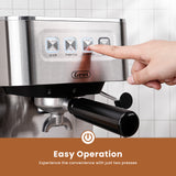 Gevi Espresso Machine 20 Bar, Coffee Machine with Milk Frother, Stainless Steel Espresso Maker for Cappuccino, Latte, Silver