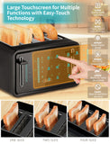 Gevi Toaster 4 Slice Toaster LED Digital Touch Screen, Extra-Wide Slots, Removable Crumb Tray, Black + Silver