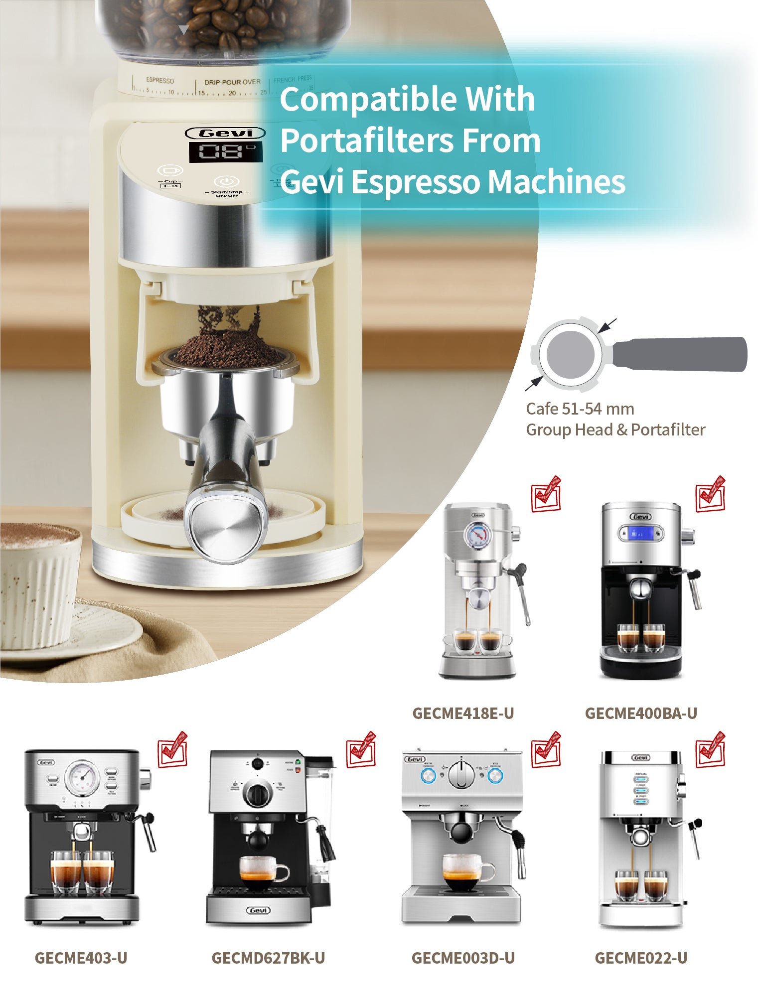 Gevi Electric Burr Coffee Grinder with 35 Grind Settings for