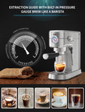 Gevi Espresso Maker 20 Bar, Professional Espresso Machine with Milk Frother, Stainless Steel Expressions Machine for Latte, Cappuccino, Commercial Espresso Machines