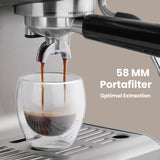 Gevi EzBru 1000 Programmable Commercial Espresso Machine, Barista Espresso Maker with Adjustable Temperature and Shot Volume
