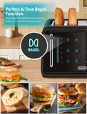 Gevi Toaster 4 Slice Toaster LED Digital Touch Screen, Extra-Wide Slots, Removable Crumb Tray, Black + Silver