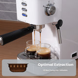 Gevi 20 Bar Espresso Machine, Coffee Maker with Milk Frother，White