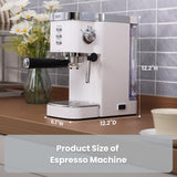 Gevi 20 Bar Espresso Machine, Coffee Maker with Milk Frother，White