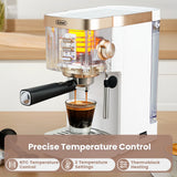 Gevi Espresso Machine 20 Bar High Pressure,Compact Espresso Machines with Milk Frother Steam Wand