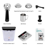 Gevi Espresso Machine 20 Bar, Coffee Machine with Milk Frother, Stainless Steel Espresso Maker for Cappuccino, Latte, Silver