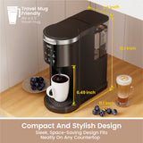 Gevi EzPod Compact Single Serve Coffee Maker, Pod Coffee Maker Compatible with Single-Serve Pods and Ground Coffee, 40 oz