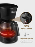Gevi 4 Cup Automatic Drip Coffee Maker with Reusable Filter, One Button Control New Condition, 600mL, Black